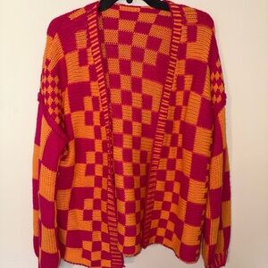 Colorful Checkered Women's Sweater Size Medium